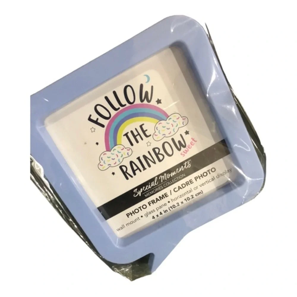 2pk blue & purple magnetized‎ comment call out shaped photo frames new